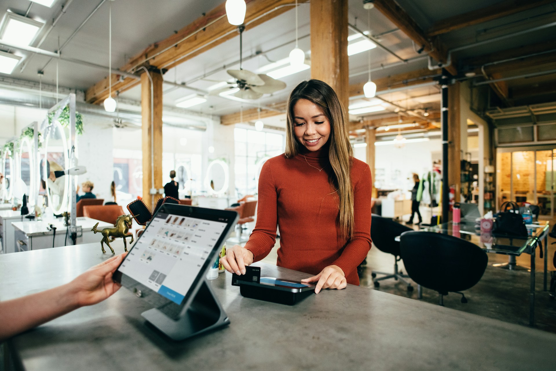 Modern point of sale checkout and card payment system Modern point of sale checkout and card payment system