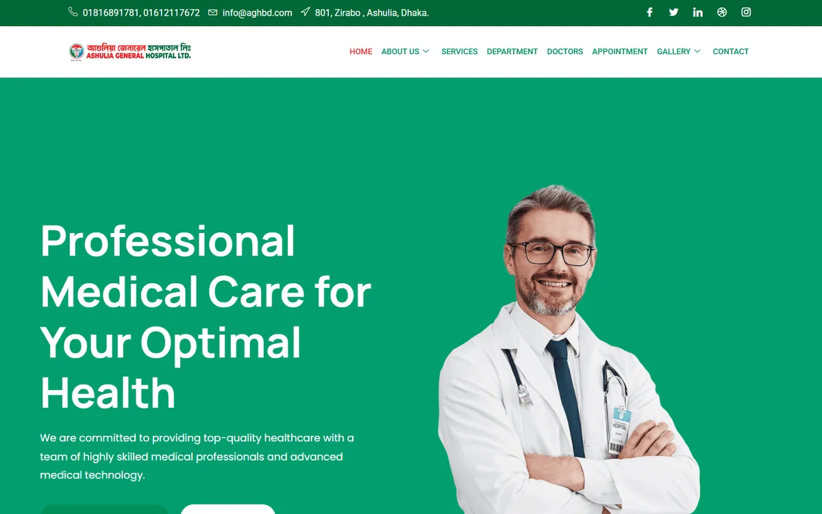 aghbd.com website design project by ZAMAN IT