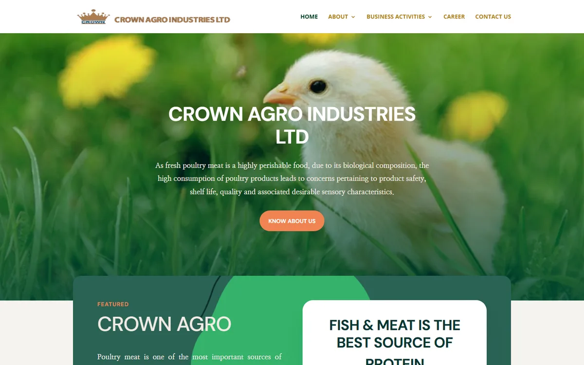 crownagrobd.com website design project by ZAMAN IT