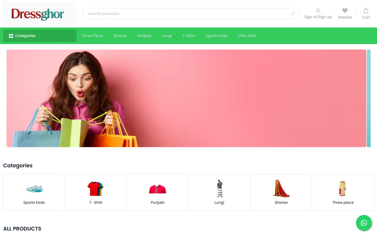 dressghor.com website design project by ZAMAN IT