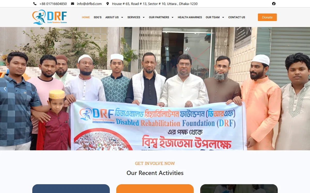 drfbd.org website design project by ZAMAN IT