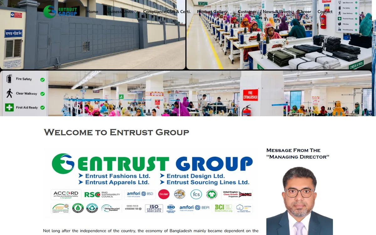 entrustgroupbd.com website design project by ZAMAN IT
