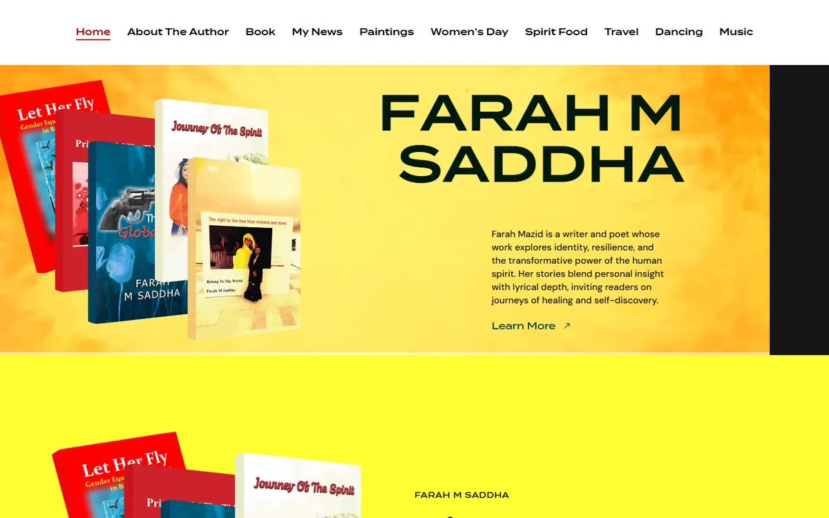 farahsaddha.com website design project by ZAMAN IT