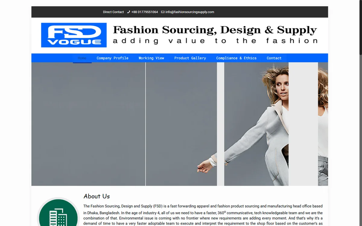 fashionsourcingsupply.com website design project by ZAMAN IT