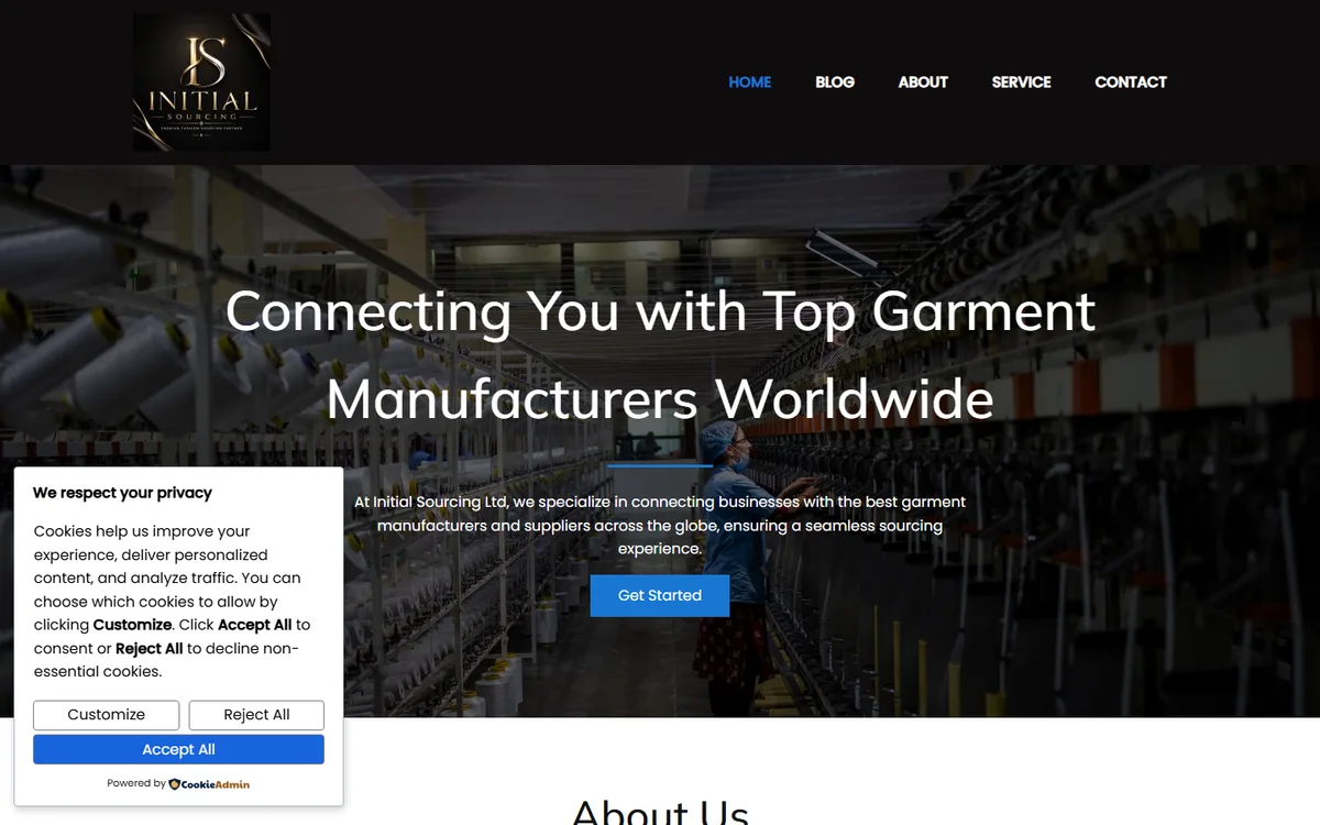 initialsourcing.net website design project by ZAMAN IT
