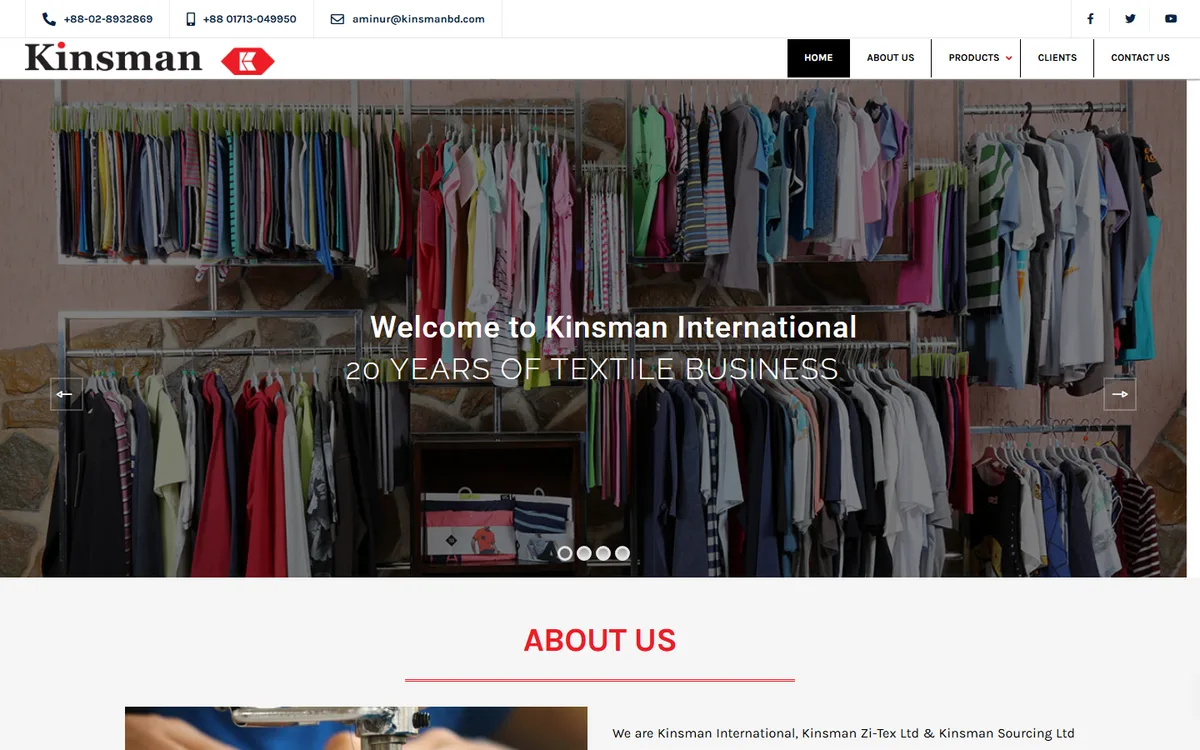 kinsmanbd.com website design project by ZAMAN IT