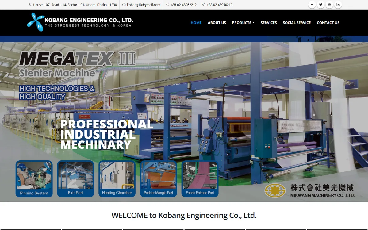 kobangengineeringbd.com website design project by ZAMAN IT