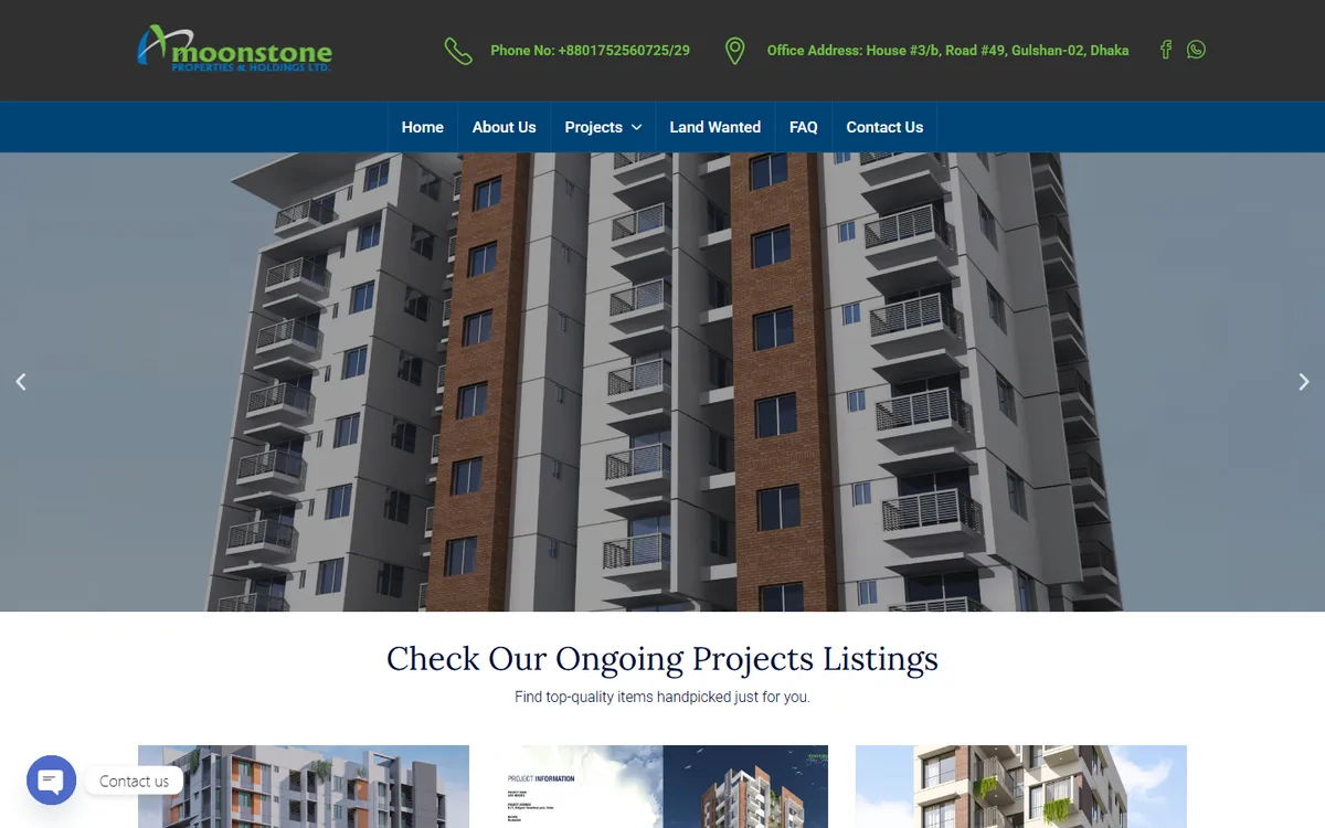 moonstone.com.bd website design project by ZAMAN IT