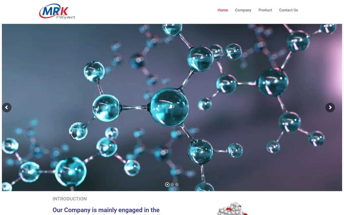 mrkpolymer.com website design project by ZAMAN IT