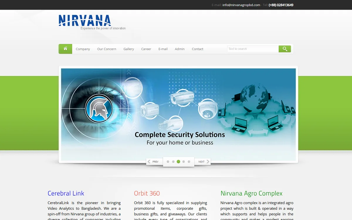 nirvanagroupbd.com website design project by ZAMAN IT