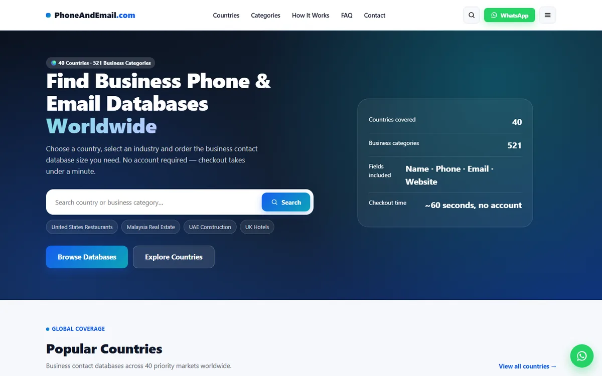 phoneandemail.com website design project by ZAMAN IT
