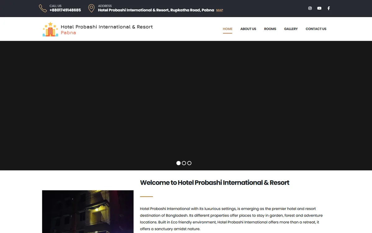 probashihotelpabna.com website design project by ZAMAN IT