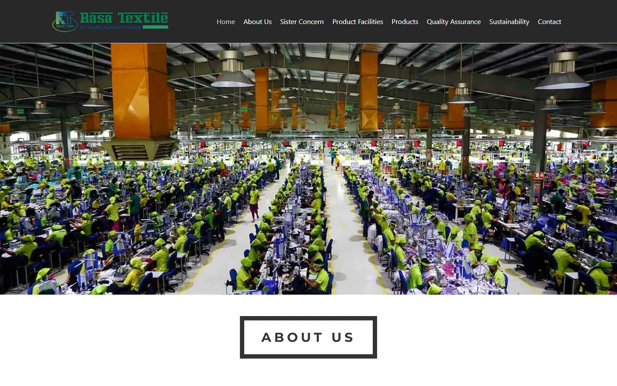 rasatextile.com website design project by ZAMAN IT