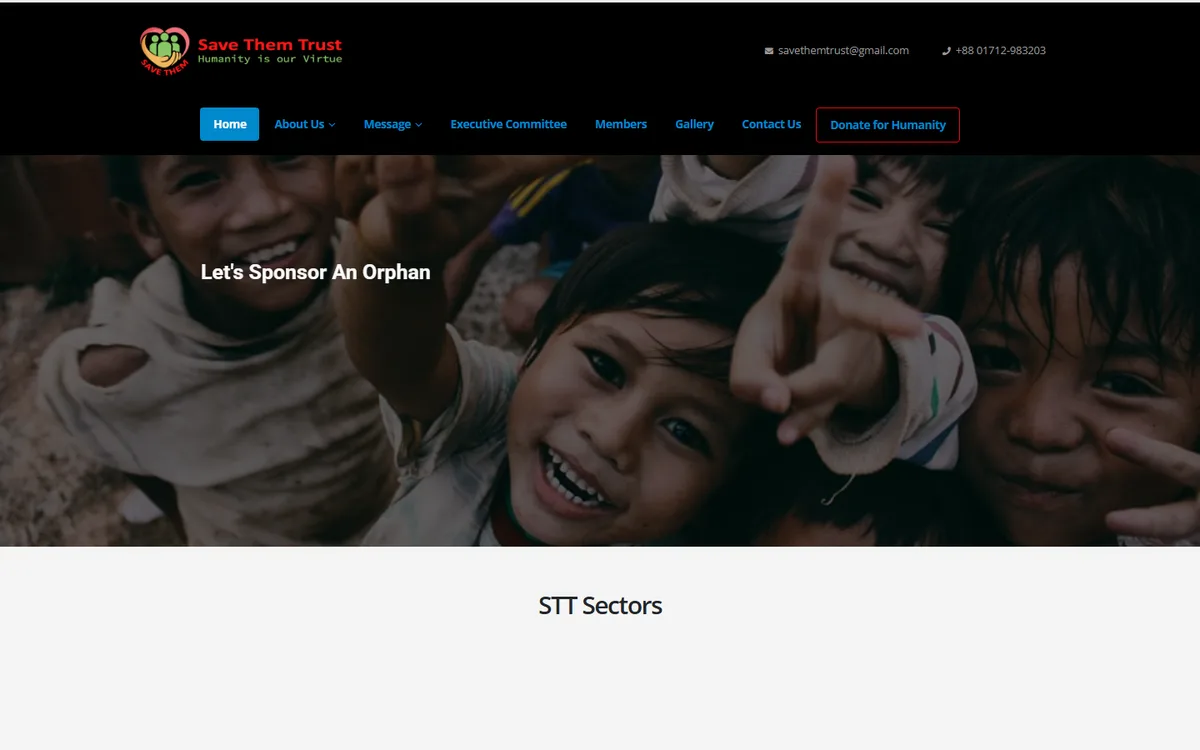 savethemtrust.org website design project by ZAMAN IT
