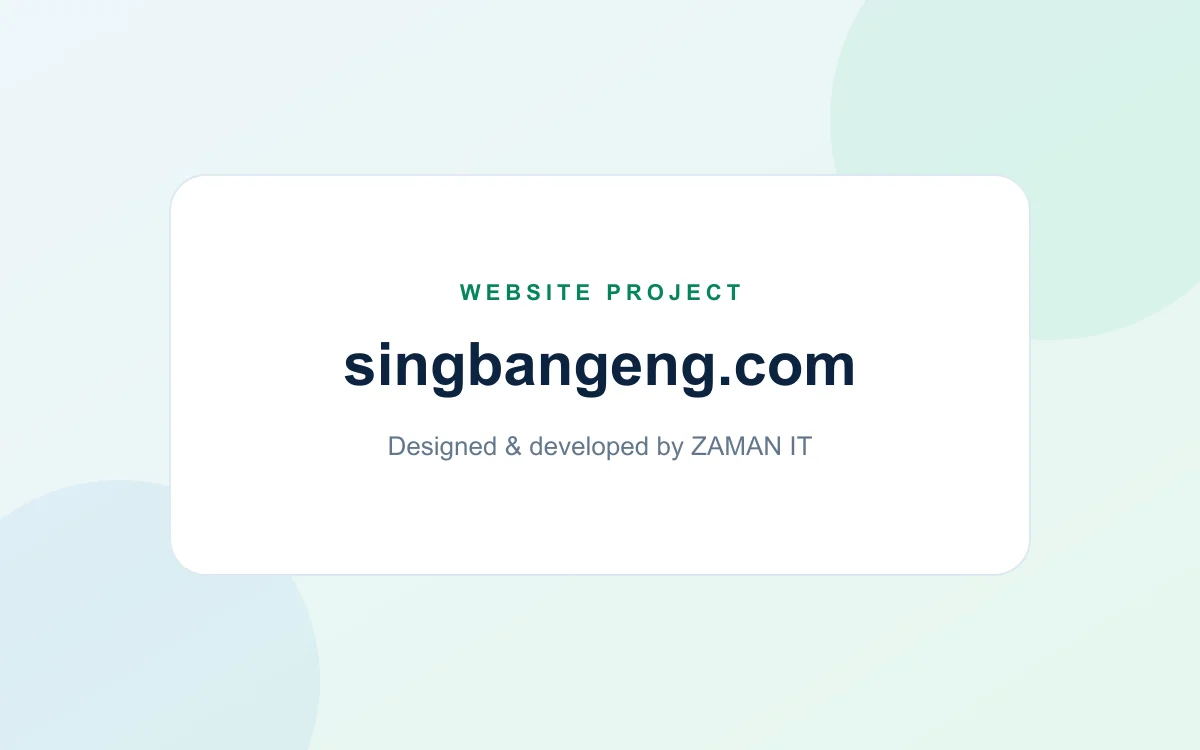 singbangeng.com website design project by ZAMAN IT