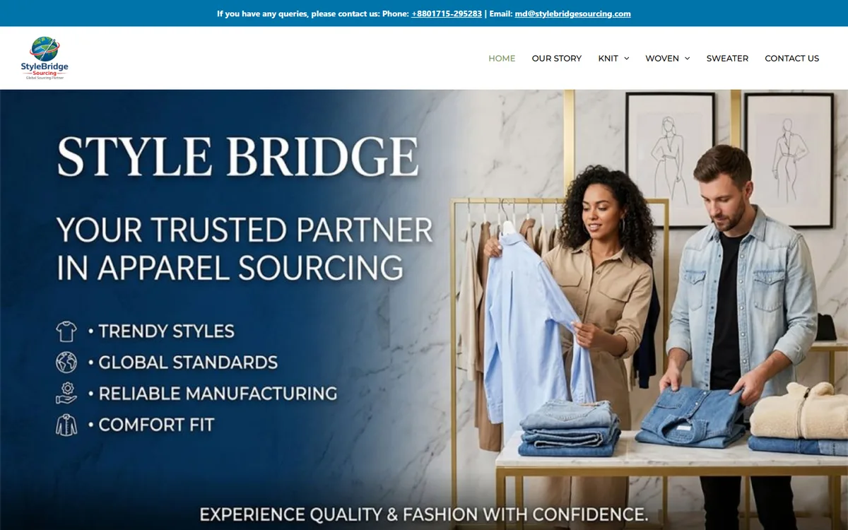 stylebridgesourcing.com website design project by ZAMAN IT