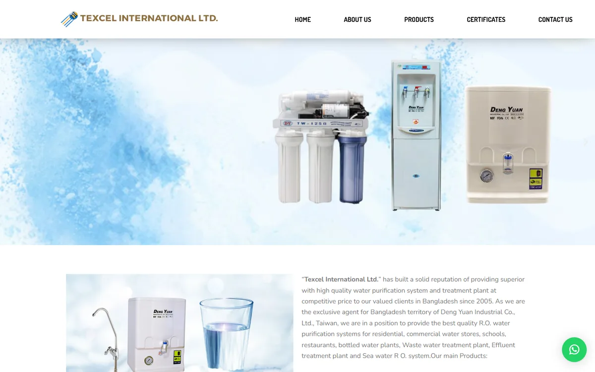 texcelbd.com website design project by ZAMAN IT