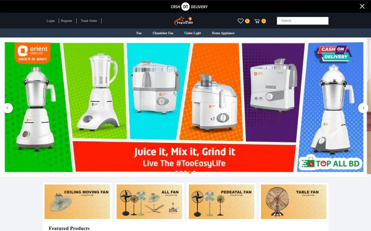 topallbd.com website design project by ZAMAN IT