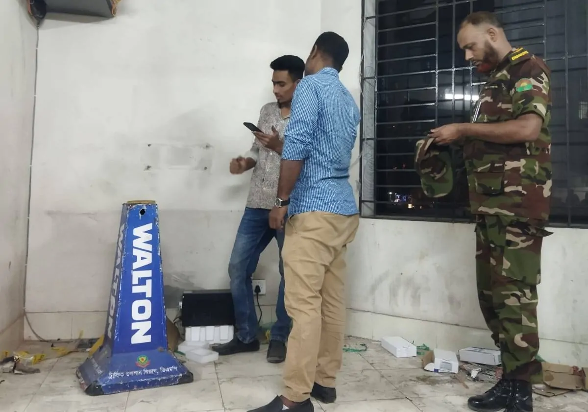 Technician installing CCTV camera system in Dhaka for home and office security